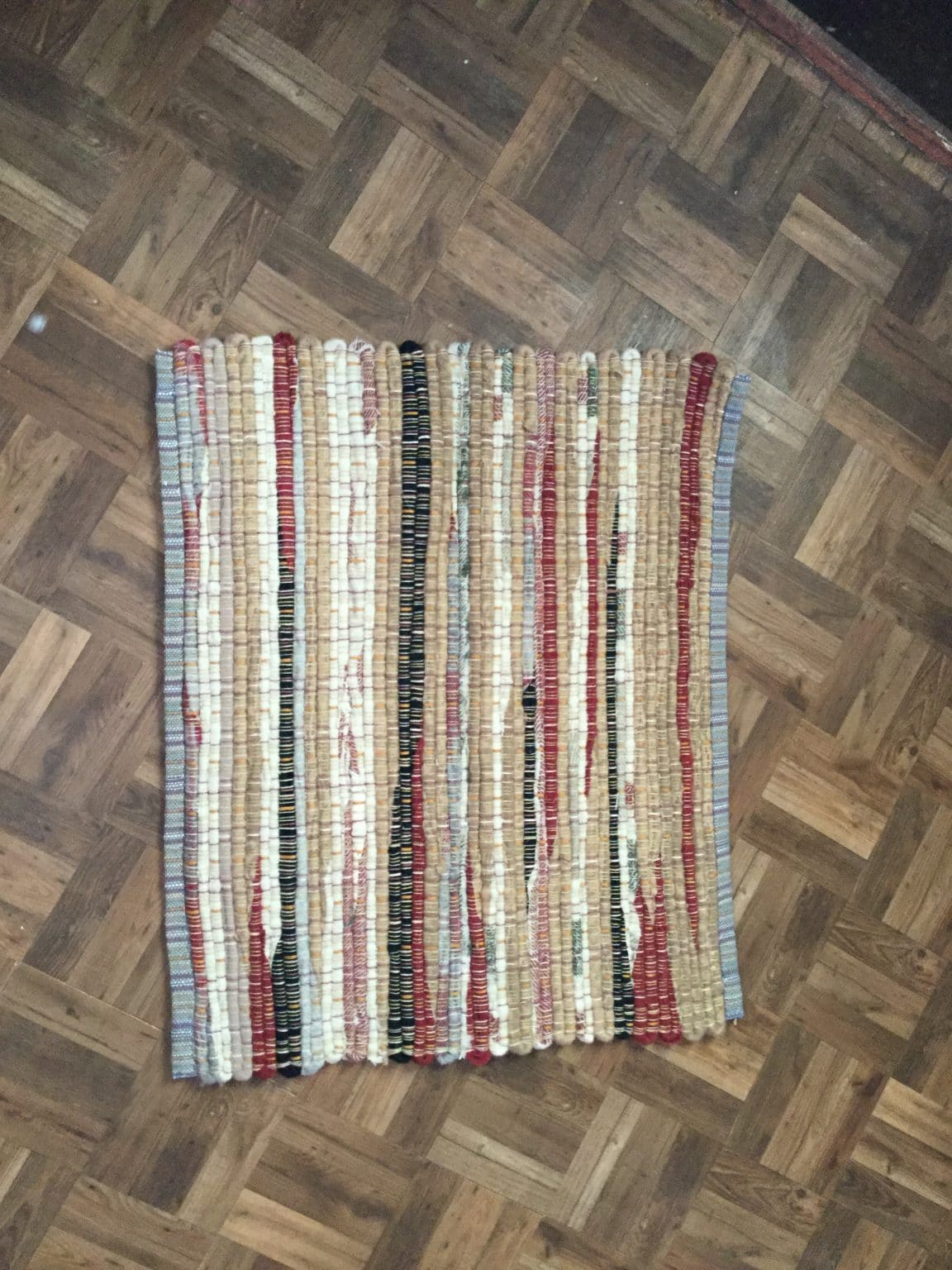 Handwoven striped wool rug 30” x 26” Authentic Superior